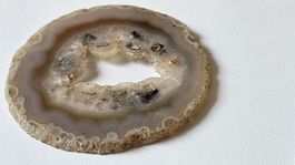 Oval Agate Slice with Quartz Druzy Centre