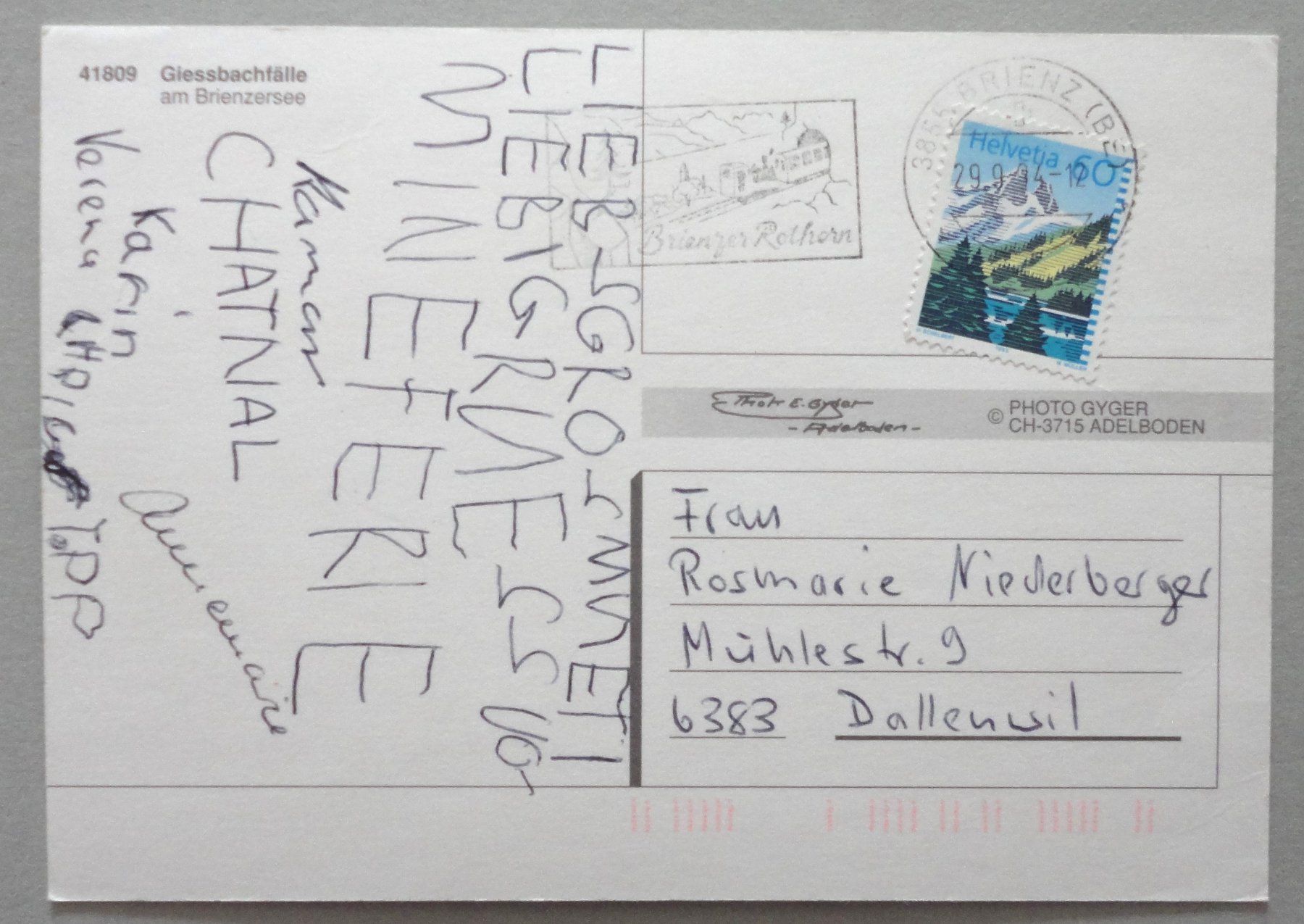 Cartoline postali: Giessbachfälle am Brienzersee – Usato da Fétigny venduto da Billy2miny 1