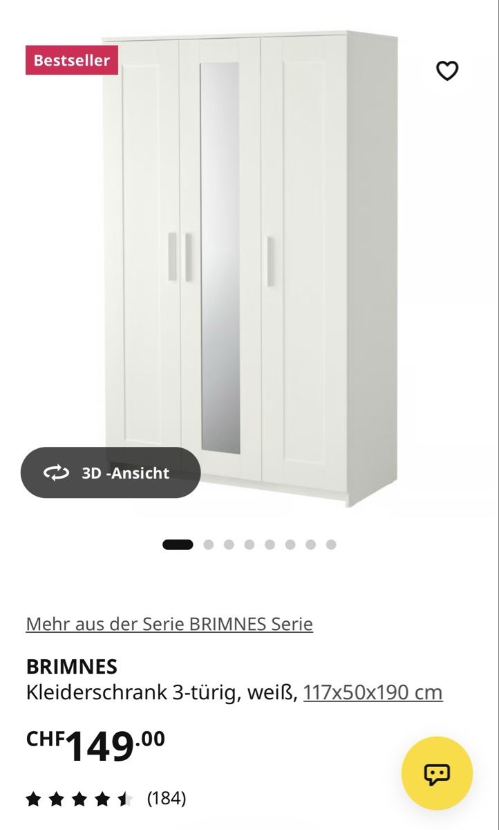 Schränke: Kleiderschrank Ikea Brimnes – Gebraucht aus Otelfingen von 19C90