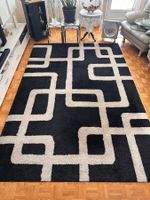Teppich schwarz-beige Muster Rechteckig guter Zustand 200...