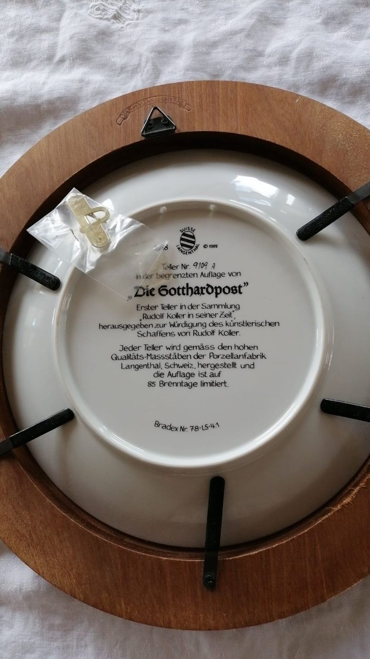 Piatti: Sammelteller "Die Gotthardpost" gerahmt – Usato da Grächen venduto da Hel7890 2