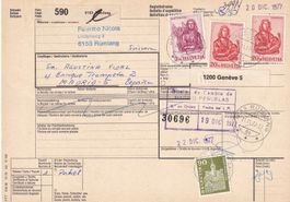 Begleitadresse Rümlang ZH nach Madrid (ES) 1977, Top-Frank.!