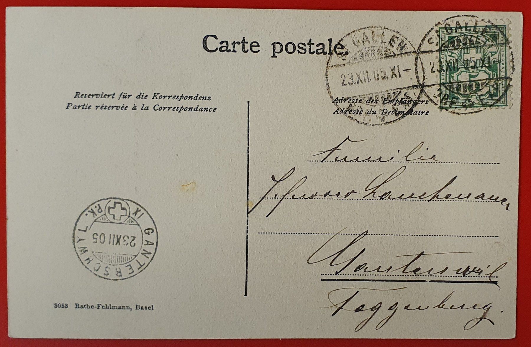 Cartoline postali: St.Gallen 1905 - St.Laurenzenkirche – Usato da Kreuzlingen venduto da Rschweiz1 1
