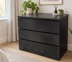 Commode 3 tiroirs IKEA MALM (Brun-noir)