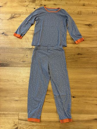 Pyjama grau gepunktet / Grösse 122/128