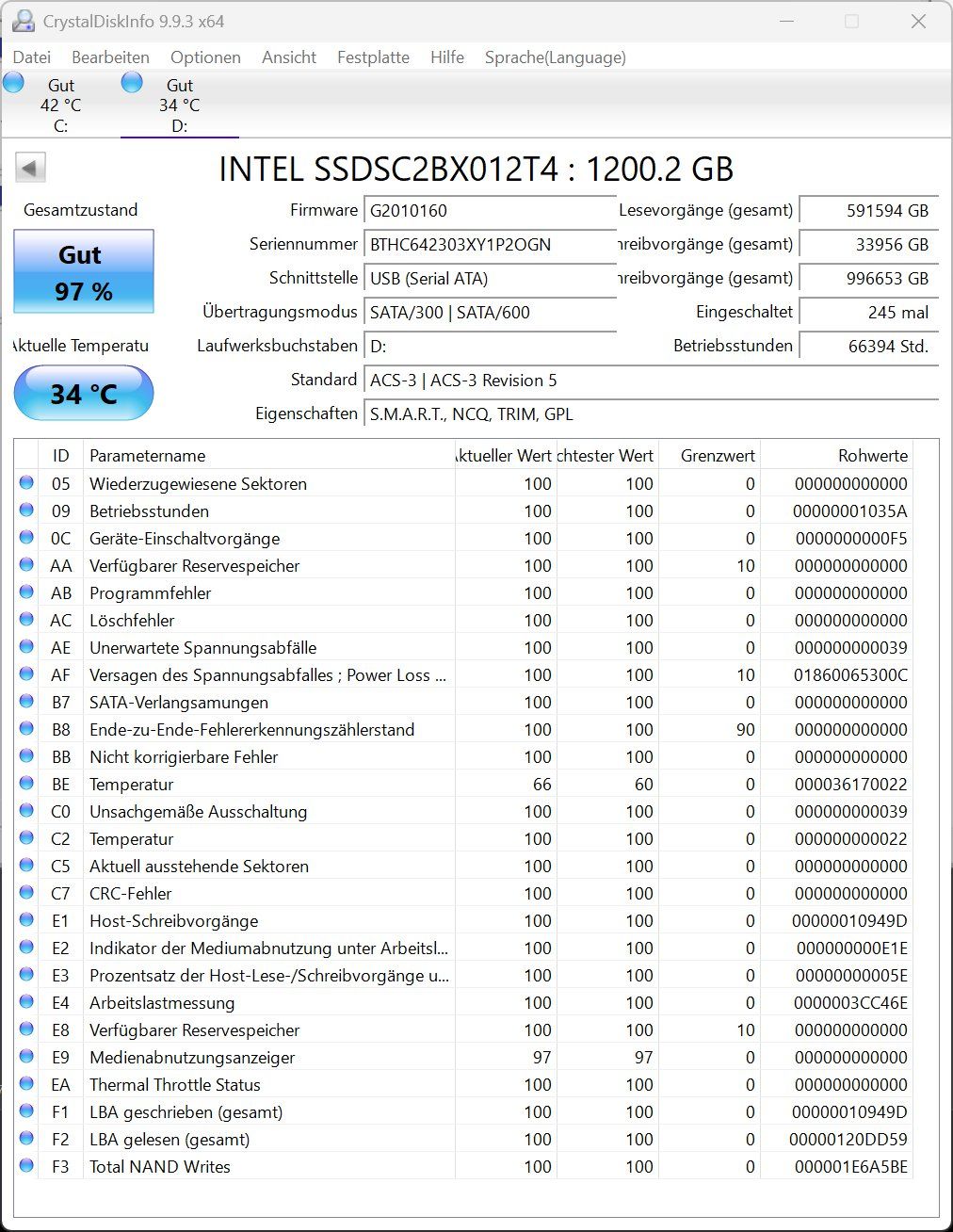 Intel Harddisks: Intel SSD DC S3610 Series 1.2TB – Gebraucht aus Oberwil-Lieli von meipa3000 2