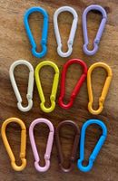 11x Karabiner Bunt zum Basteln , Neu