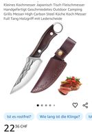 Kleines Kochmesser geschmiedet Full Tang inkl Lederscheide, 