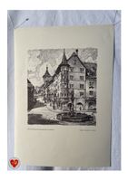 Original Lithographie von J. Nohl - Blick in die Oberstadt..