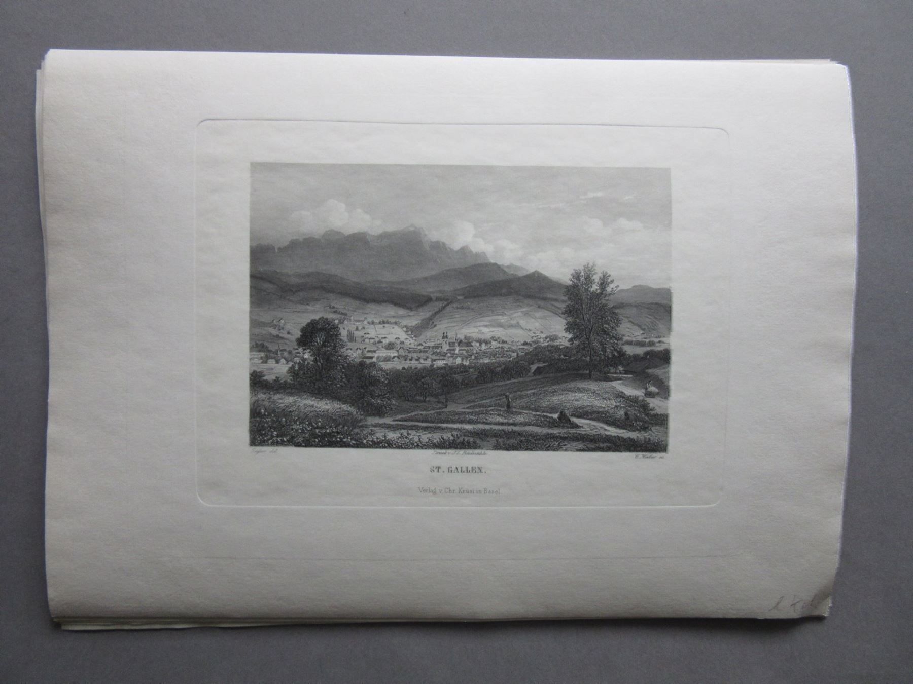 Stiche: ST.GALLEN  AQUATINTA – Gebraucht aus Gersau von grafik-kunst 2