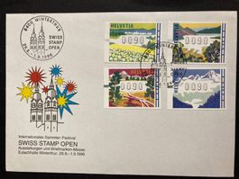 Schweiz 1996 Swiss Stamp Open Sonderstempel ATM-Satz
