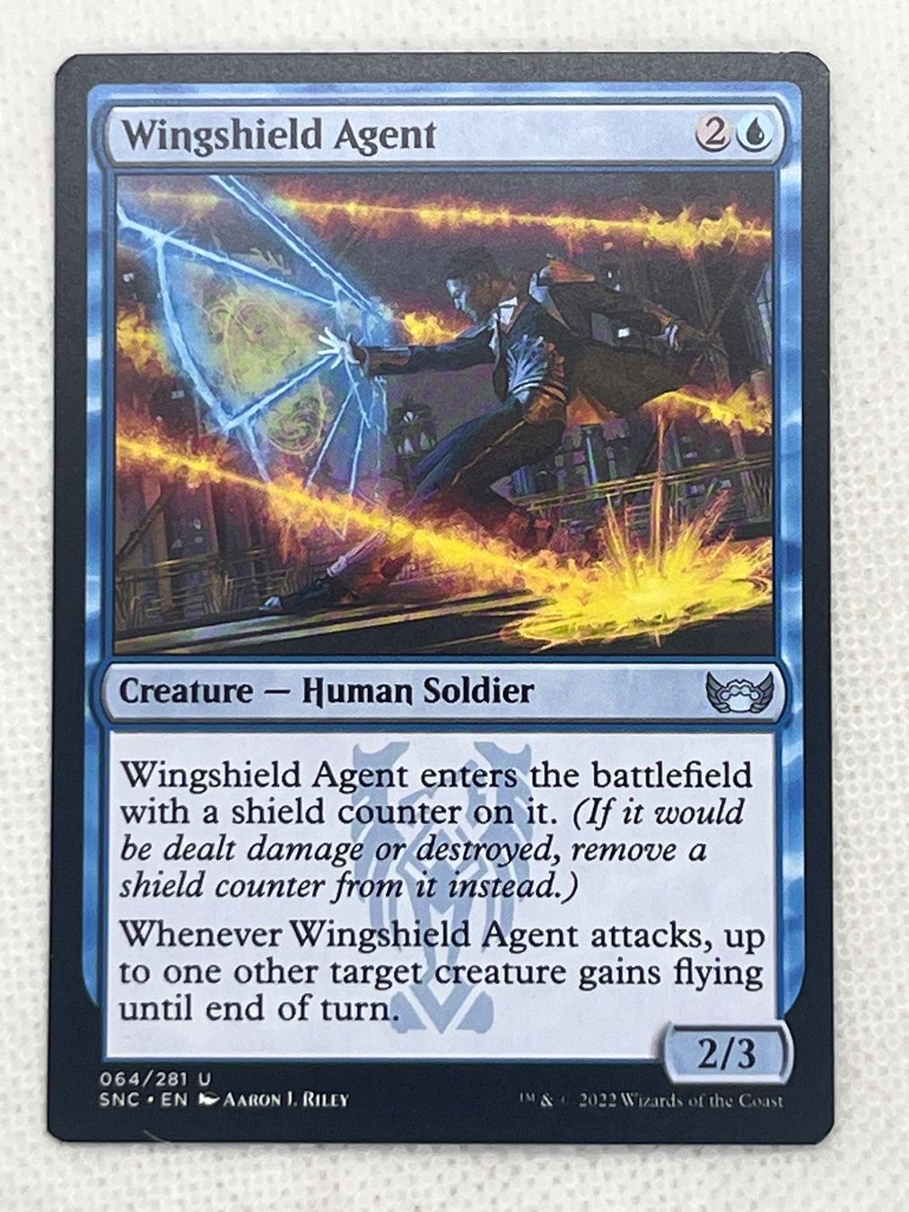 Magic The Gathering Sammelbilder & Trading cards: MTG Wingshield Agent SNC 064 Englisch Uncommon – Gebraucht aus Hinterkappelen von Kim1992