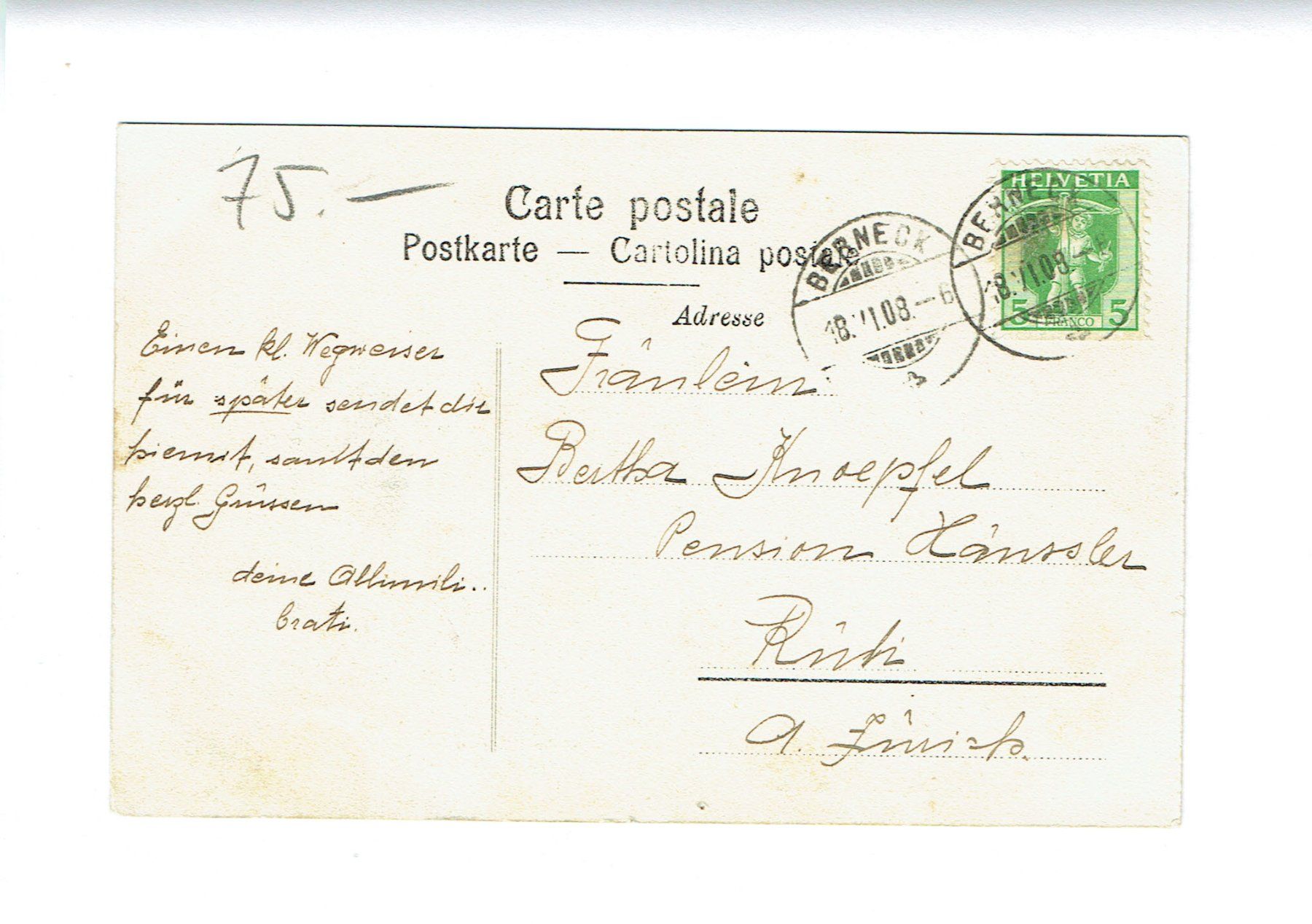 Cartoline postali: Berneck mit dem Tram - 1908 – Usato da Tagelswangen venduto da Miski 1
