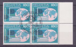 UPU SBK-Nr. 16 Viererblock mit Ersttagsstempel