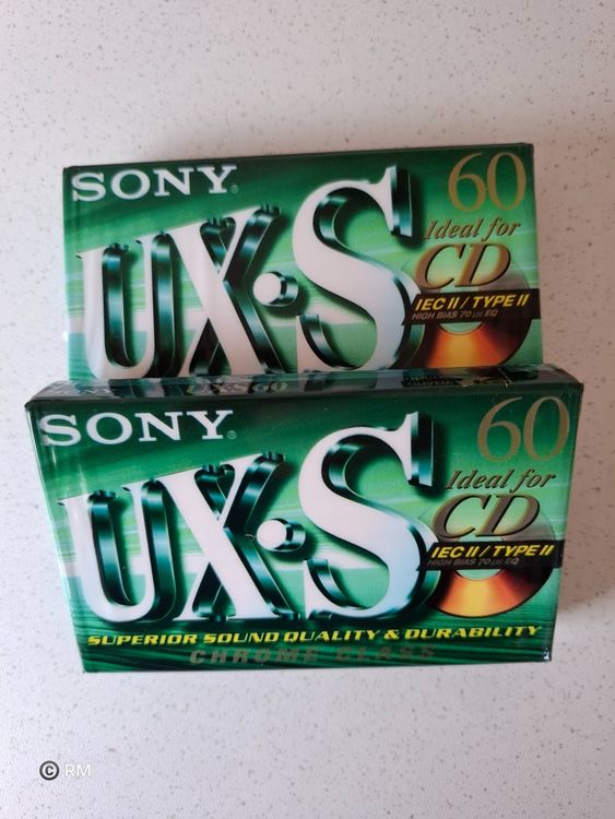 3 cassettes audio SONY UX-S TYPE I1 CHROME Tape NEUVES sous blister