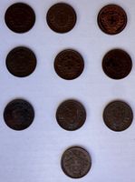 1 Rappen 1915/38- Lot 10 Stück
