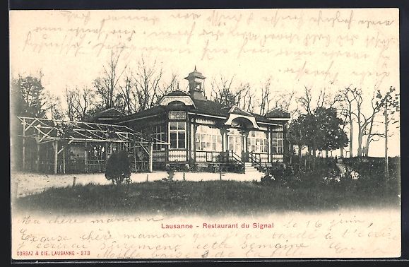 Ansichtskarten: AK Lausanne, Restaurant du Signal, 1902 – Gebraucht aus Berlin von bartko-reher
