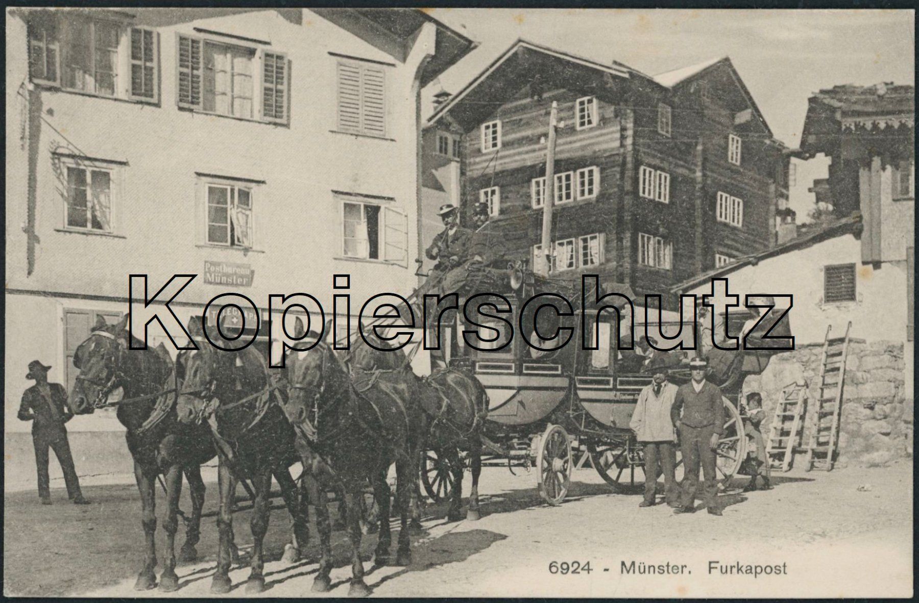 Cartoline postali: VS Münster - Post - Furka Postkutsche – Nuovo (secondo la descrizione) da Schindellegi venduto da masutka7