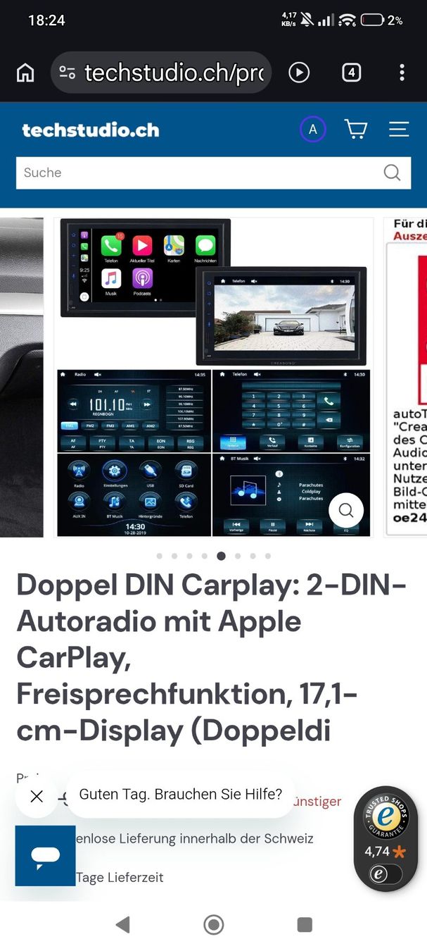 Radios: Autoradio 2Din, 17cm Display, Apple Play, Neu und ungeöffnet – Neuf avec emballage d'origine à Zollikofen par Bagga1981 2