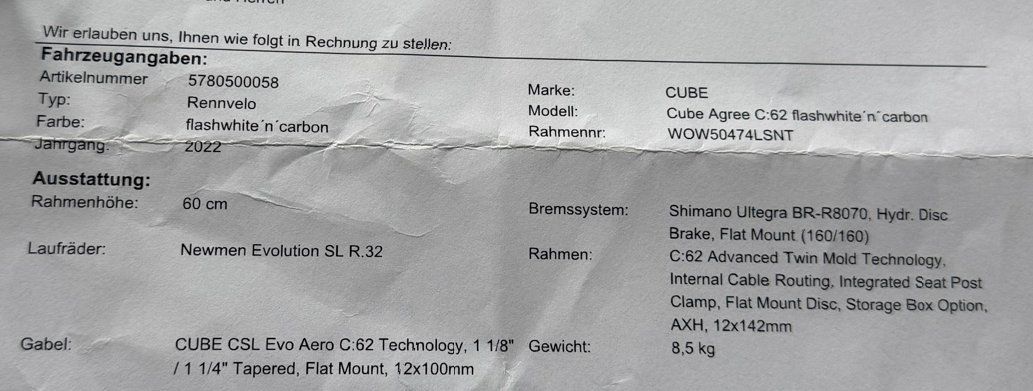 Cube Velos: Cube Agree C62 Rennrad inkl. Hammerhead Karoo2 Velo Computer – Gebraucht aus Klosters von andrinh6 6