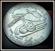 TUNESIEN 1/2 DINAR 1976 *RAR*