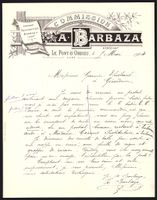 Rechnung Le Pont-d'Orbieu 1904, A. Barba