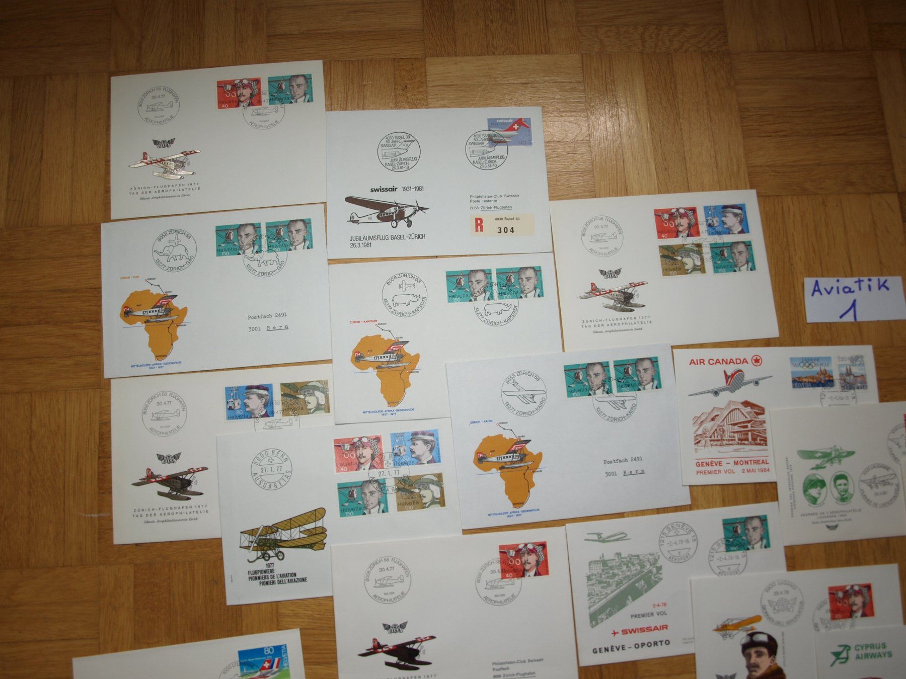 Tutti i francobolli: 22 Aviatik Briefe gebraucht  siehe Bilder. – Usato da Aarau venduto da Marcele0 1