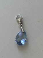 Charmanhänger Tropfen blau  Silber Neu