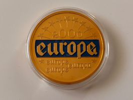 ECU Münze  EUROPA 2000, vergoldet
