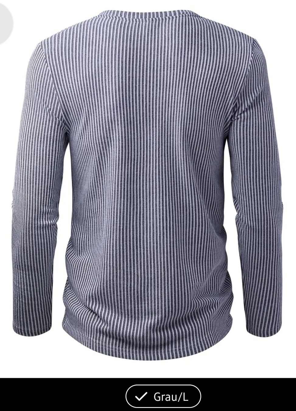 Maglioni & Felpe: Herren V-Ausschnitt Pullover, gestreift, Grau, Grösse L – Nuovo e nell'imballaggio originale da Wil SG venduto da namaki 3