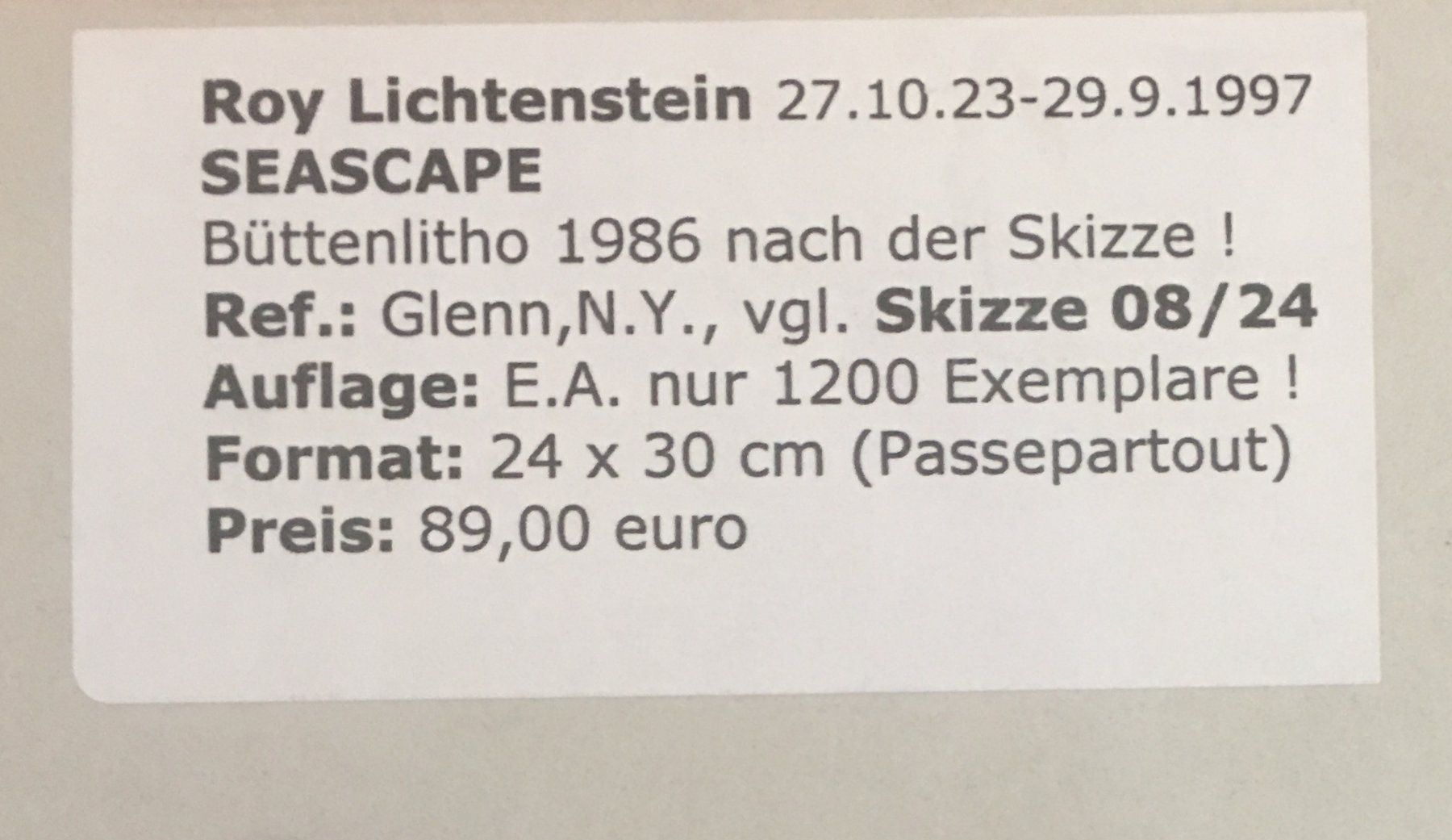Grafica & Litografie: Roy Lichtenstein   Seascape – Usato da Nennigkofen venduto da Sommersonnen 3