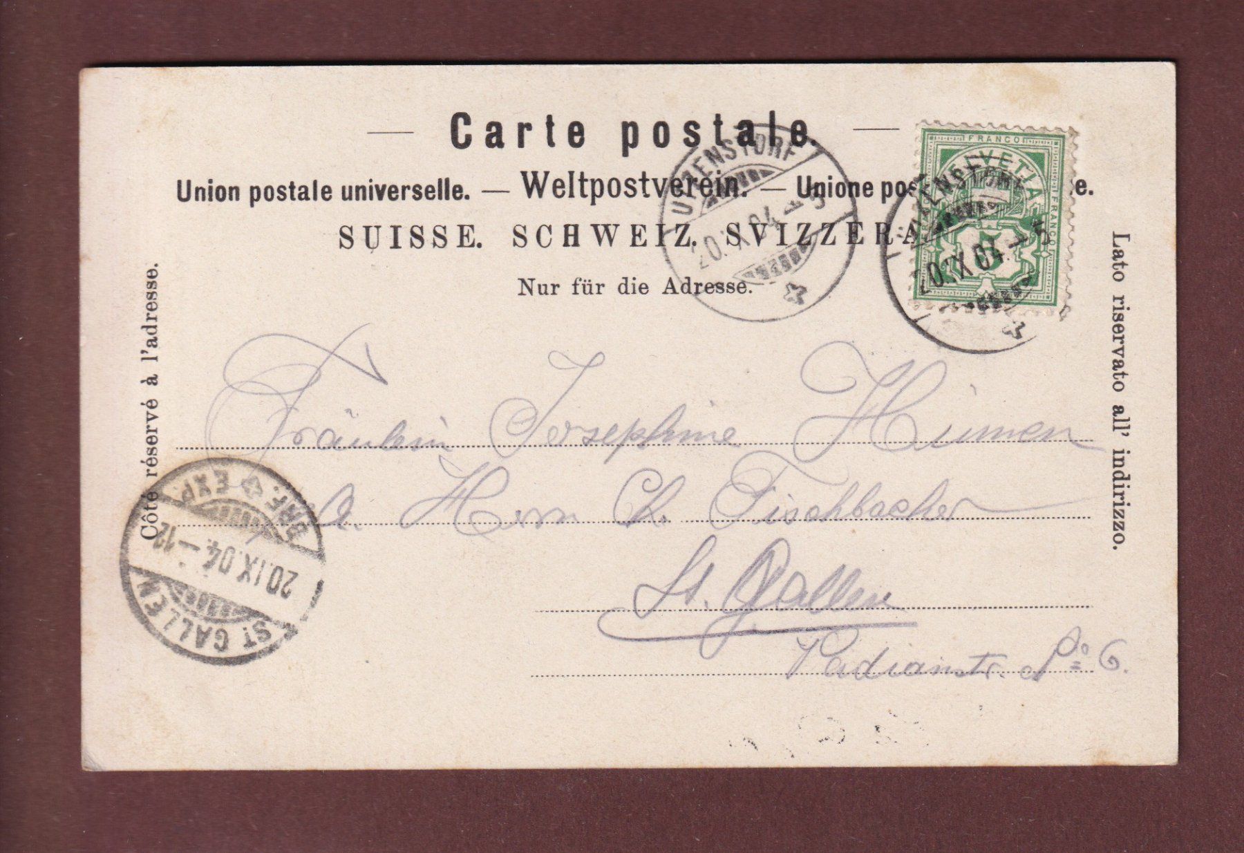 Ansichtskarten: Gruss von BERN - 1904 – Gebraucht aus Pully von nicecards-shop 1