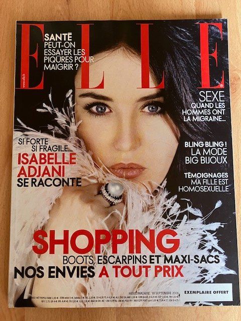 Riviste & Magazine: Magazine ELLE - Isabelle Adjani septembre 2006 – Usato da Les Ponts-de-Martel venduto da Jolisa