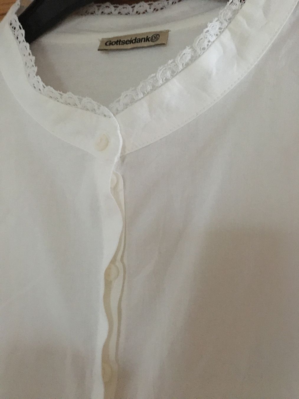 Camicette: Dirndlbluse Gottseidank 46 neu – Nuovo e nell'imballaggio originale da Siebnen venduto da Starlauf 2