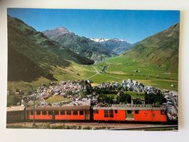 Ansichtskarte von Andermatt mit Furka-Oberalp-Bahn gebraucht