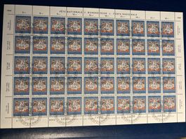 Schweiz 1966 Bogen Pro Patria 50+10Rp 1.Tag Zillis Abart
