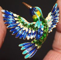 Brosche - L-7466 – Kolibri - 4x4cm Emaille
