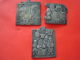 Fasnachtsplaketten Zug Silber gross 1964-1966-1967