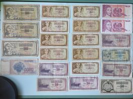 22 Banknoten Dinara Jugoslawien