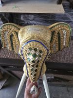 Orginal Thailand Elefanten Kopf Holz Handschnitzarbeit