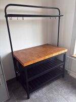 IKEA Vadholma Kücheninsel, schwarz / Eiche, 126x79x193 cm