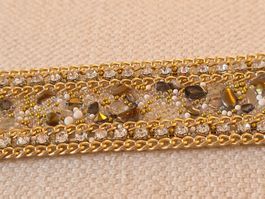 Schönes Band mit Strass, 48 cm, DIY, zum Aufnähen/Aufkleben