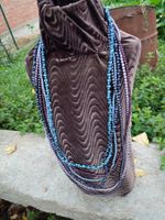 Traumcollier- 6-fachkette aus herrlichen blauen tönen 80cm