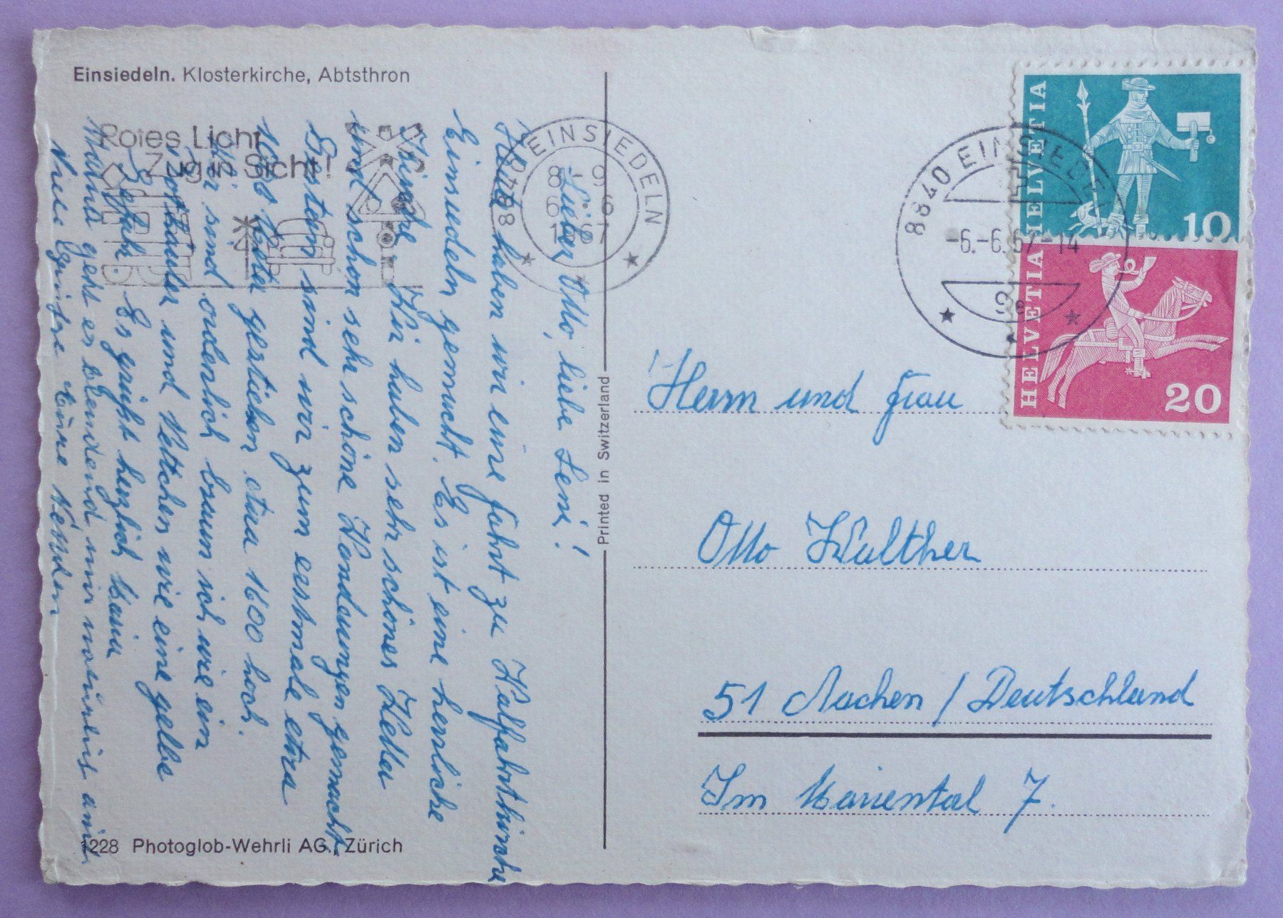 Cartoline postali: Einsiedeln, Klosterkirche, Abtsthron – Difettoso da Fétigny venduto da Billy2miny 1