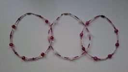 3er Set Sommerliche Halsketten, Handmade, Kindergrösse