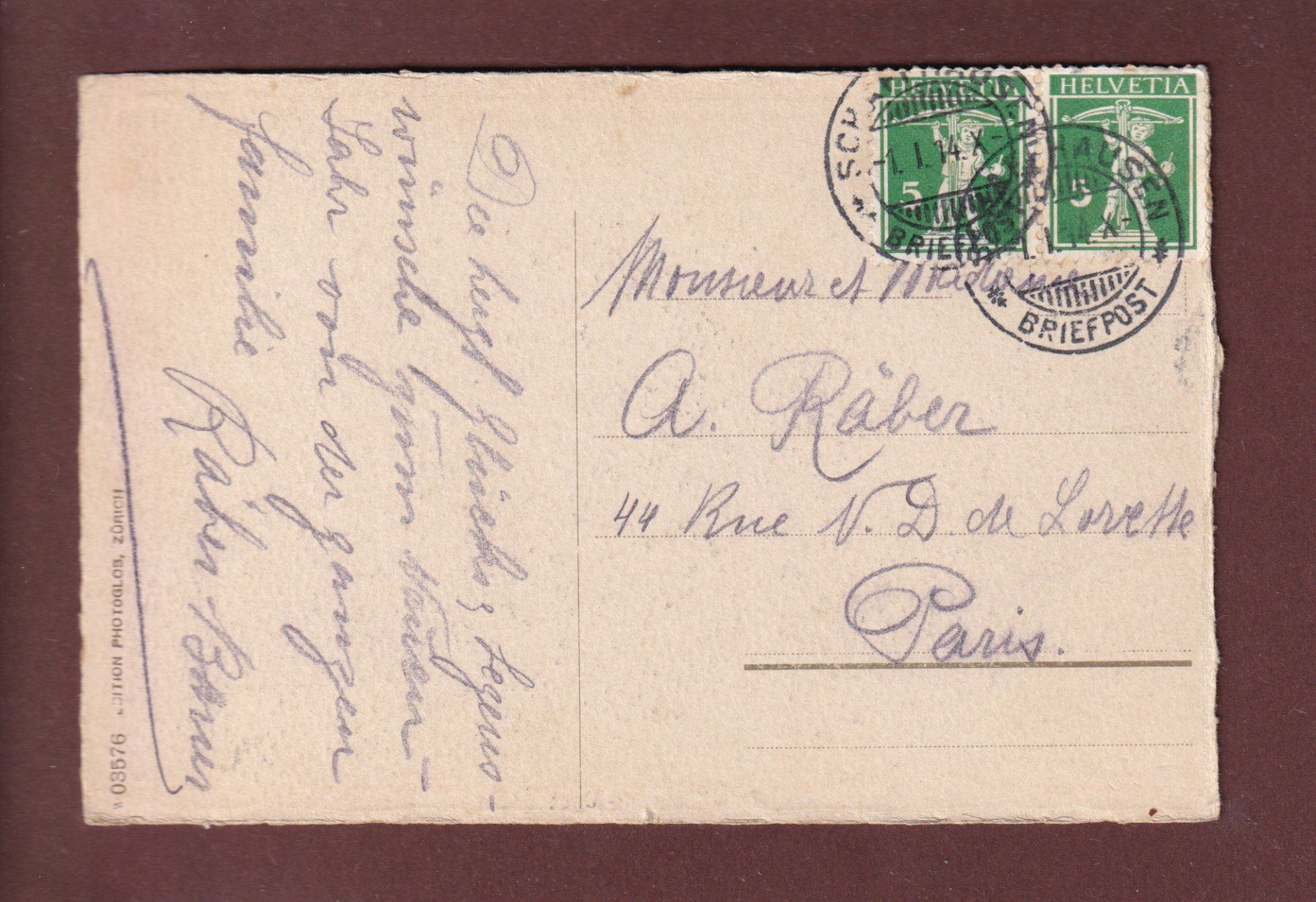 Cartoline postali: SCHAFFHAUSEN - Munot - 1914 – Usato da Pully venduto da nicecards 1