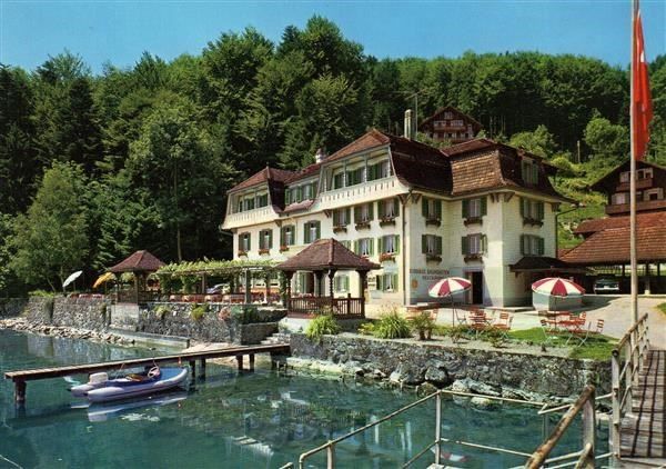 Cartoline postali: IMMENSEE Hotel Baumgarten - Bes.: J. Achermann-Haas – Nuovo (secondo la descrizione) da Jona venduto da philajona