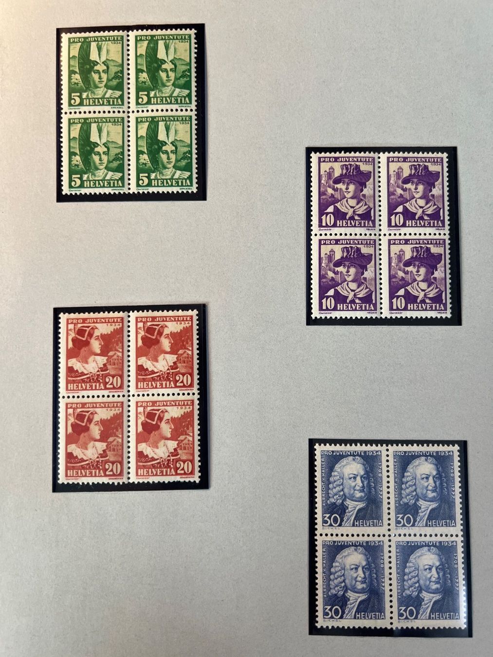 Tutti i francobolli: Pro Juventute, 1929 bis 1938, Viererblocks – Usato da Oberhasli venduto da Sicurezza 5