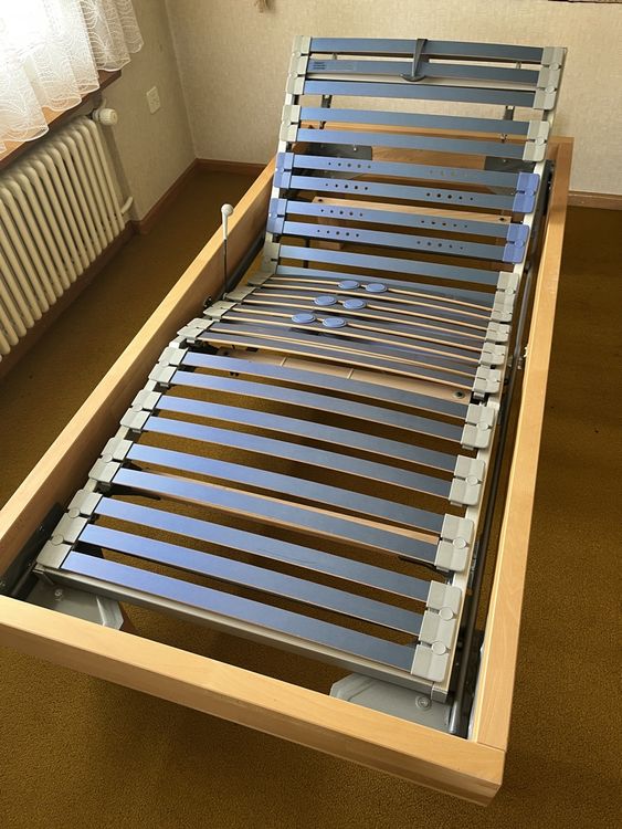 Krankenbett easylift verstellbar195x80 Rahmen Buche 3