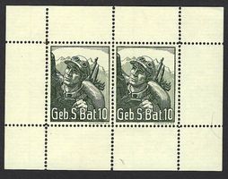 Soldatenmarken Block Geb. S. Bat. 10